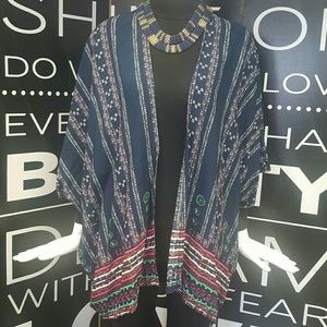 Navy Blue Kimono Top / Jacket (NWT)